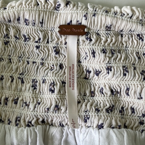 FREE PEOPLE Walking Through Dreams A-line dress size L white blue sleeveless - Picture 8 of 11